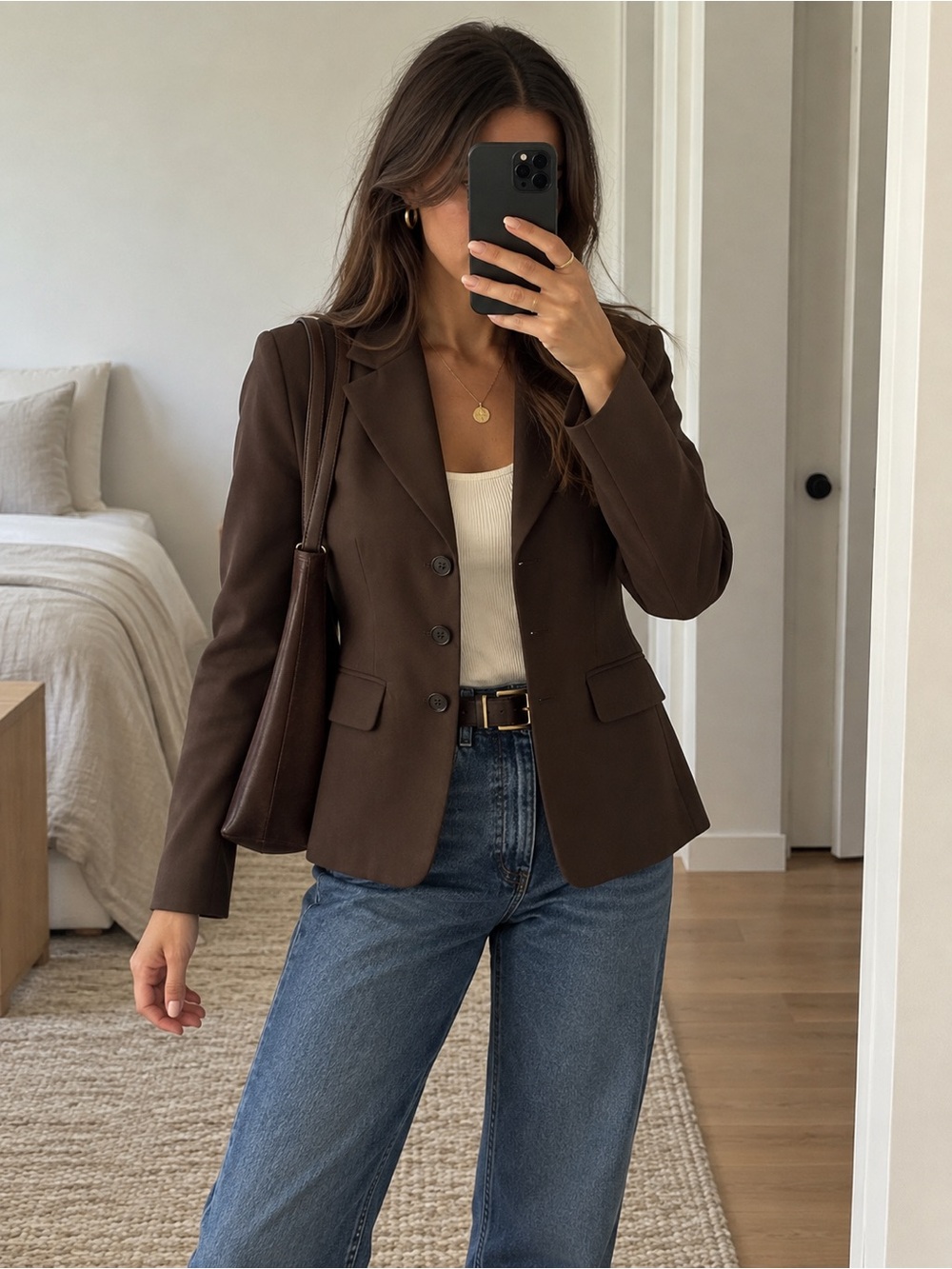 Ann Taylor Brown Tailored Blazer Size 4 Chocolate Office Workwear Jacket